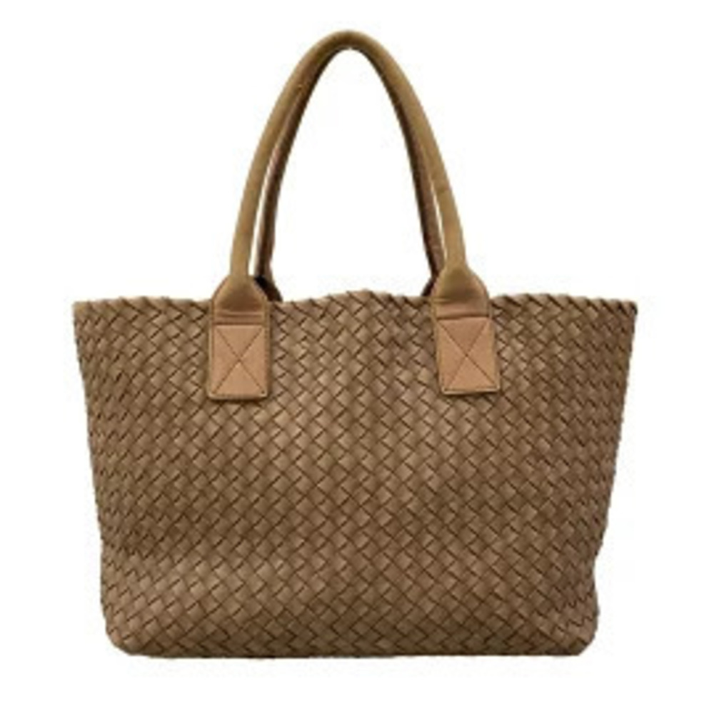 BOTTEGA VENETA Cabas Tote Bag Pink Beige Cream Leather